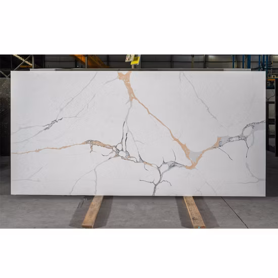 Prefab Marble Quartz Kitchen Bench Top Bathroom Calacatta Gold White Quartz Stone Countertops Slabs