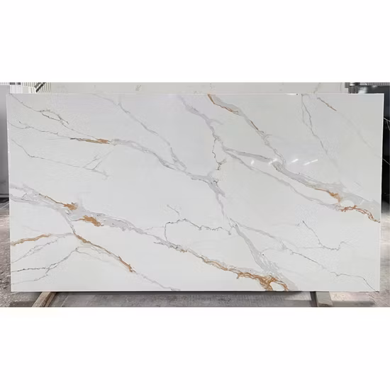 Prefab Marble Quartz Kitchen Bench Top Bathroom Calacatta Gold White Quartz Stone Countertops Slabs